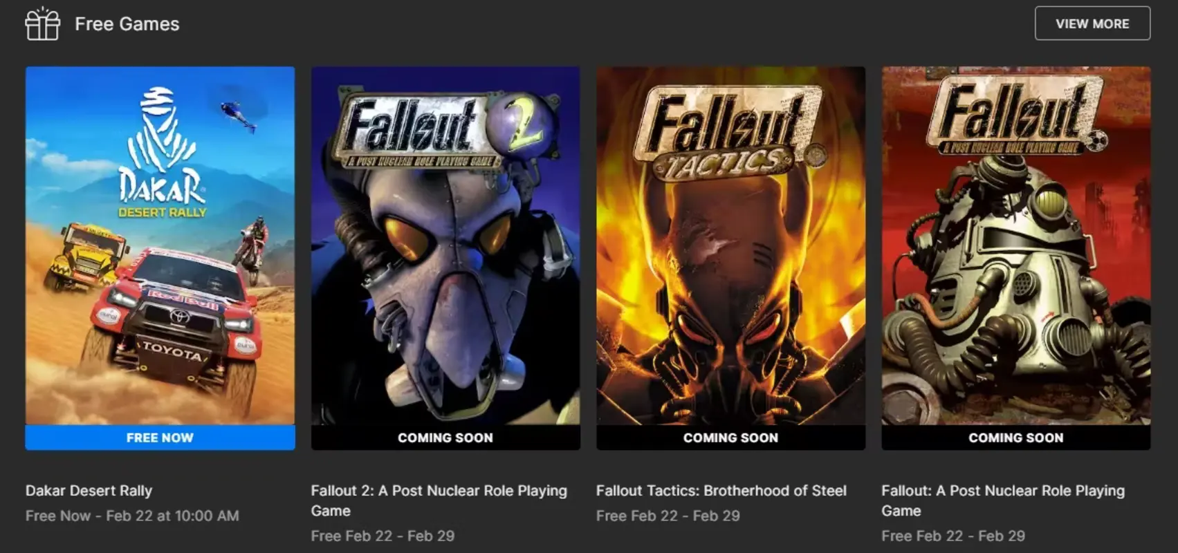 Epic Games Store oferă gratuit trei jocuri Fallout din 22 februarie