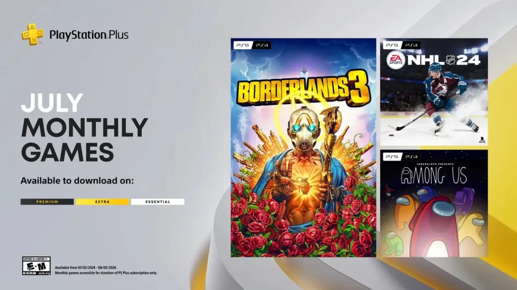 Borderlands 3, NHL 24 și Among Us vin pe PS Plus Essential pe 2 iulie