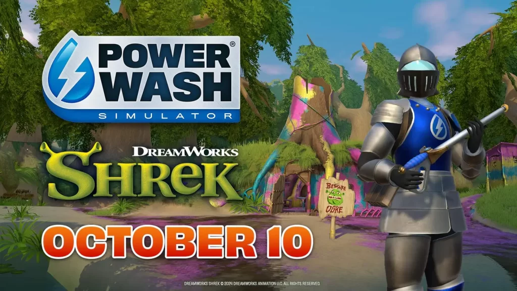 Shrek vine pe PowerWash Simulator din 10 octombrie