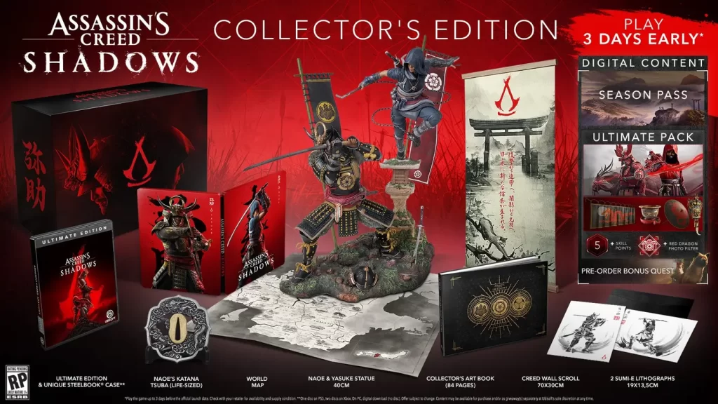 Ediția de colecție Assassin’s Creed Shadows va fi disponibilă la prețul de 229,99 USD